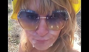 Kinky selfie - quick fuck in the forest blowjob ass licking doggystyle cum on face outdoor sex