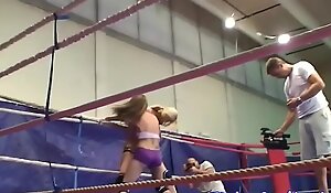 Lesbian amateur pussylicking after wrestling