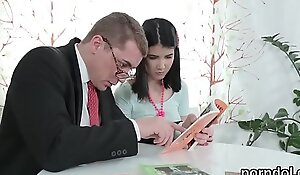 Sensual schoolgirl gets seduced and fucked by her senior teacher