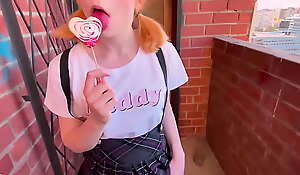Schoolgirl deep sucking and fucking instead of lessons