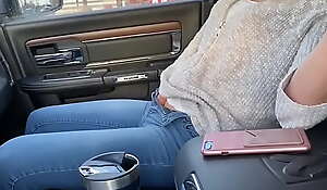 Petite babe squirts in car and wears remote control vibrator in public at target