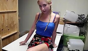 Slutty employee jerking off her boss blonde teen slut
